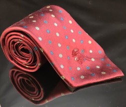 LORD &amp; TAYLOR 100% All Silk Neck Tie Mens Red Paisley Burgundy Countess - £9.09 GBP