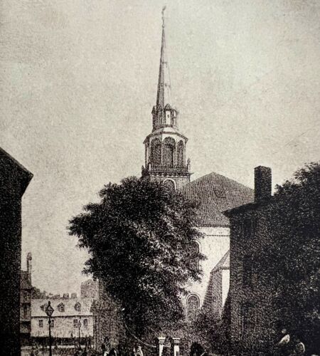 Primary image for Milk Street Old South Church Boston 1925 Print Historic Massachusetts DWX3A