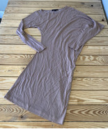 Bcbg Maxazria Women’s Asymmetrical Long Sleeve Dress Size M Tan Sf3 - £21.04 GBP
