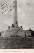 Springfield Illinois Lincoln Monument~B S Bennett Publ~Photoette Postcard 1909 - £7.62 GBP