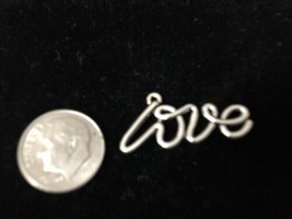Cursive Love Antique Silver Pendant Necklace charm - £11.12 GBP