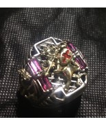 Artisan made 10 Karat gold ST. George Dragon Gar Mens ring sterling silv... - $513.69 CAD