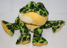 Webkinz Bull Frog No Code Plush Green Yellow Toad Doll HM114 Stuffed Ani... - $10.40