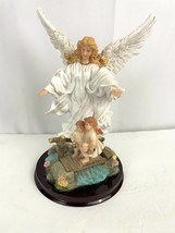 Guardian Angel With Children Figurine Religious Cherub Statue Decoration 11&quot; - £16.54 GBP