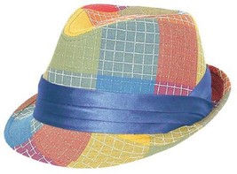Rainbow Plaid Unisex Trilby Fedora Hat CH70F Multicolor Poly Cotton Blue... - $25.00