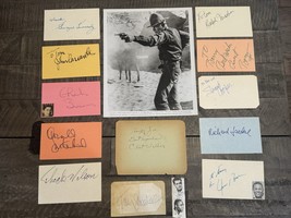 1967 Movie The Dirty Dozen 14 Cast Autographs Marvin Borgnine Bronson Brown - $940.50