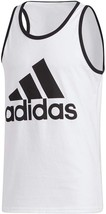 adidas Men&#39;s Badge Of Sport Logo Graphic Tank White-Black-Small - £15.00 GBP