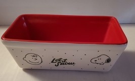Peanuts Snoopy LET IT SNOW Christmas mini bread loaf baking dish pan 2020 - £18.07 GBP
