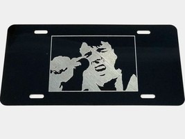 ELVIS PRESLEY Car Tag Diamond Etched picture on Black Aluminum License Plate - $22.99