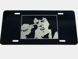 ELVIS PRESLEY Car Tag Diamond Etched picture on Black Aluminum License P... - £18.21 GBP