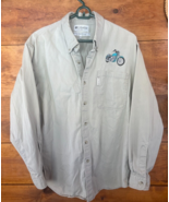 Vintage Columbia Shirt Mens Medium Beige Long Sleeve Regular Fit Cotton ... - $317.21 MXN