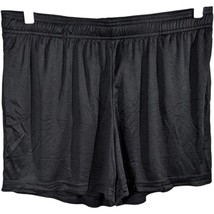 Womens Plain Black Workout Shorts with Pockets Size L Large - £14.16 GBP