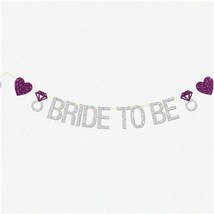 Diamond Ring Sparkle Bride-to-Be Banner: Silver Glitter Engagement &amp; Wed... - $18.80