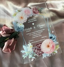 Acrylic Wedding Invitaiton,Menu Cards,Transparent Quinceanera Invitations Cards - £25.98 GBP+