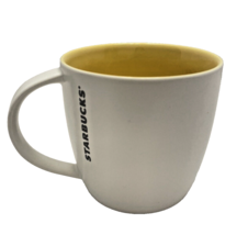 Starbucks Coffee Tea Mug White Yellow Cup New Bone China 16 Ounce Dated 2011 - $13.89