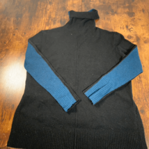 Athleta Sz XS Extra Fine Merino Wool Blend Turtleneck Tunic Black Blue W... - £23.33 GBP