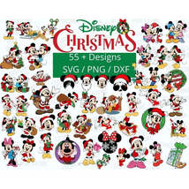 Disney Mickey Mouse Christmas 55+ designs SVG Bundle Layered - $2.50