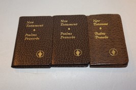 Lot of 3 Gideons New Testament &amp; Psalms Brown Pocket Size Bibles EUC - $14.84
