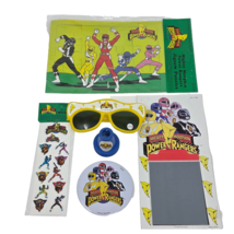 VINTAGE 1990's MIGHTY MORPHIN POWER RANGERS LOT PUZZLE STICKERS GLASSES PIN - $47.50