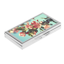 PILL BOX 7 Grid Art pastel flowers art printing photo Metal Case Holder - £12.70 GBP