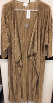 NWT LuLaRoe Large Solid Beige Taupe Brown Pleated Shirley Long Duster Kimono - £33.75 GBP