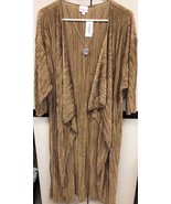 NWT LuLaRoe Large Solid Beige Taupe Brown Pleated Shirley Long Duster Ki... - £32.84 GBP