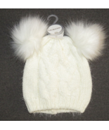 Primark Ivory Cable Knit Double Pom Pom Sweater Hat Beanie - $9.99