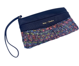 Juicy Couture Wristlet Purse Zip Pouch Black Marled Front Clutch Y2K Bag - €27,59 EUR