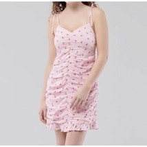 NWOT Hollister Ruched PINK Tie-Shoulder Floral Mini Dress Size XS - £36.61 GBP