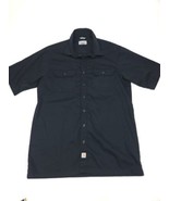 Carhartt Shirt Mens Black Casual Short Sleeve Relaxed Fit Size Large Tall - $41.06 CAD