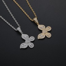 Butterfly Necklace Butterfly Pendant Bling Butterfly Hip Hop  - £122.67 GBP