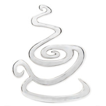 Buffed Silver Cast Aluminum Coffee Cup Wall Decor | 21&quot;x27.5&quot; - £66.36 GBP+