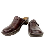 NAOT Florence Slip On Clogs 40 L9 Brown Leather Mules Comfort Shoes Israel - £23.75 GBP