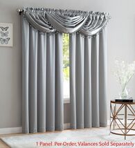 Bridget Crushed Satin Rod Pocket Panel Waterfall Valance Window Silver C... - $18.99