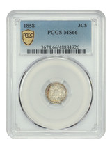 1858 3CS Pcgs MS66 - £2,791.69 GBP
