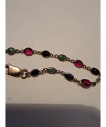 Bracelet Multi Color Beads Gemstones Womens Cuff Tennis - £19.27 GBP