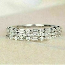 3.2Ct Multi-Shape Simulated Diamond Eternity Wedding Band Ring Sterling Silver - £66.17 GBP