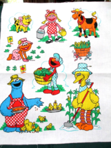 Fabric Sesame Street &quot;Down on the Farm&quot; Vintage 1990 15&quot; x 17&quot; Square $10.00 - £7.86 GBP