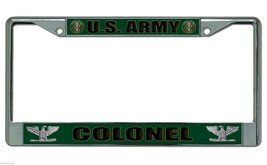 Army Colonel Chrome Metal Usa Made License Plate Frame - £23.83 GBP