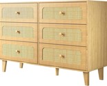 A Natural Brown Rattan Dresser With Six Drawers For The Bedroom, A, And ... - £204.24 GBP