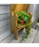 VTG Wood Doll Chair Triple Heart Cut Out 19” High Back Farmhouse Country... - $39.59