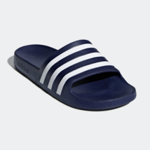 Nwt Adidas Msrp $44.99 Adilette Aqua Men&#39;s Navy Slip On Slides Sandals Size 13 - £16.26 GBP