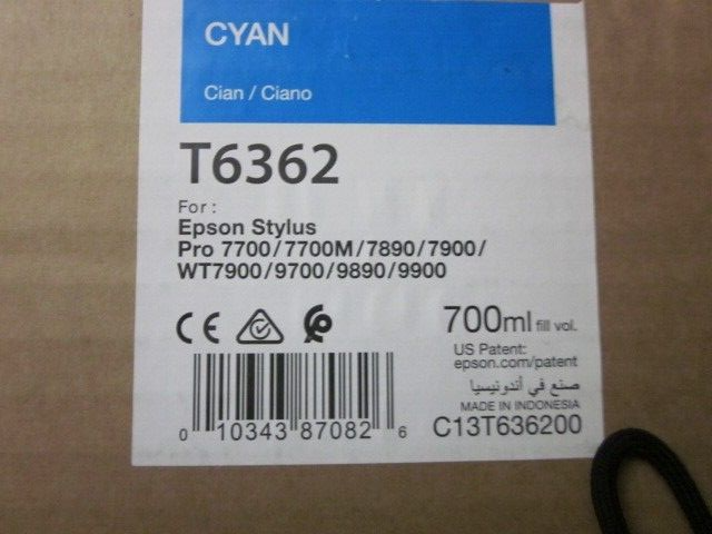 Genuine Epson T6362 Cyan Ink Cartridge Stylus Pro 10/2022 Sealed Item image 2