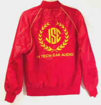 JSE Hi Tech Car Audio Red Nylon Full Zip Vintage 90s Stitched Jacket M - $23.96