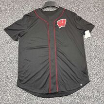Wisconsin Badgers Jersey Shirt Men Large Fanatics Button Up Short Sleeve... - $54.28 CAD