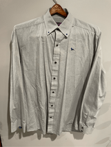 Large Button Down Shirt- Modern Amusement -Heather Grey L/S EUC - $14.16