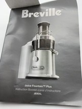 Breville Juice Fountain Juicer JE98XL Manual Recipes Instruction Booklet Only - £6.23 GBP