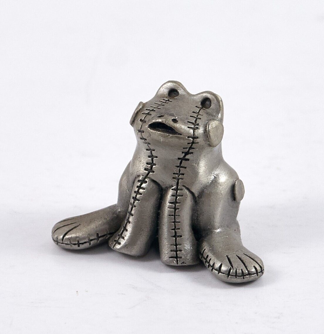 Primary image for Hudson Fine Pewter Stitched Frog Figurine #2622 1" Vintage 1993