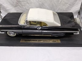 1959 Chevrolet Impala Diecast Car With Stand Black 11&quot; - £22.20 GBP