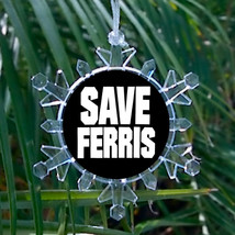 Save Ferris Bueller&#39;s Day Off Snowflake Blinking Holiday Christmas Tree Ornament - £12.88 GBP